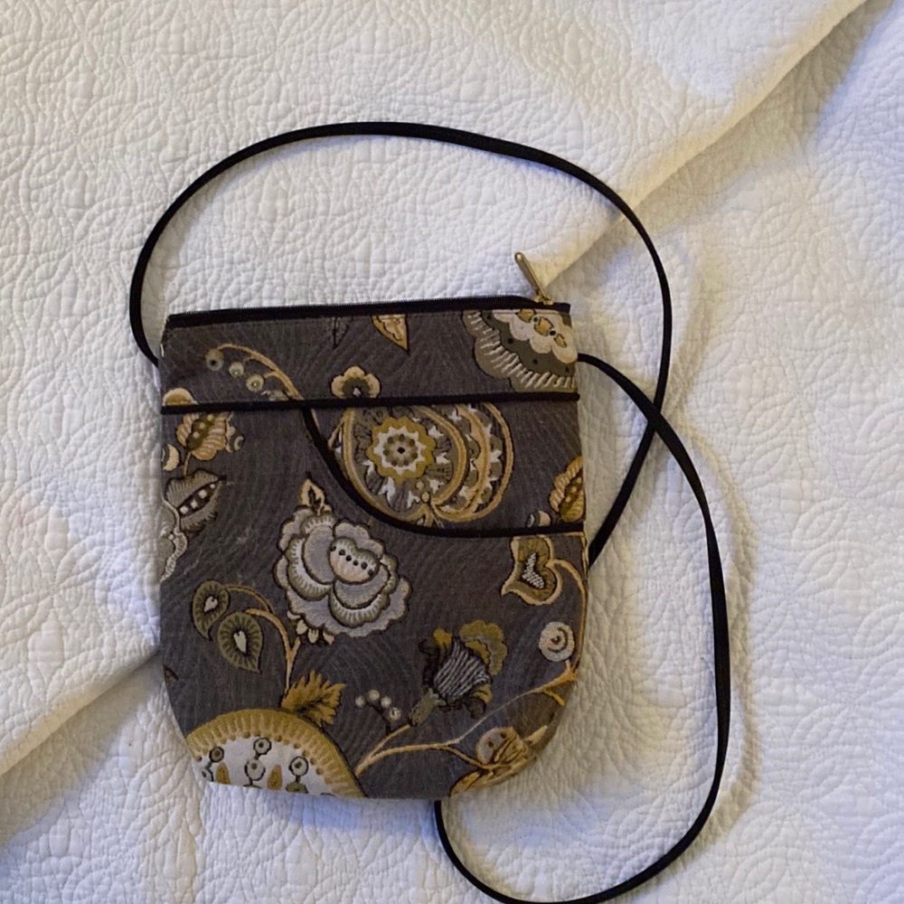 Danny K Crossbody Bag Black Gold Floral